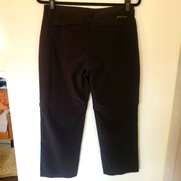 EUC Eddie Bauer Black Convertible Hiking Camping Short Capri Women 6 - Picture 4 of 13